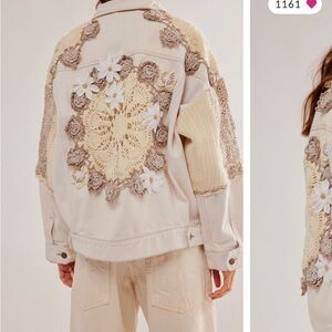 Free people Bali rare hearts crochet jacket